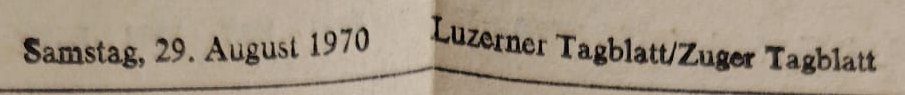 Luzerner Tagblatt / Zuger Tagblatt, sábado, 29 de agosto de 1970