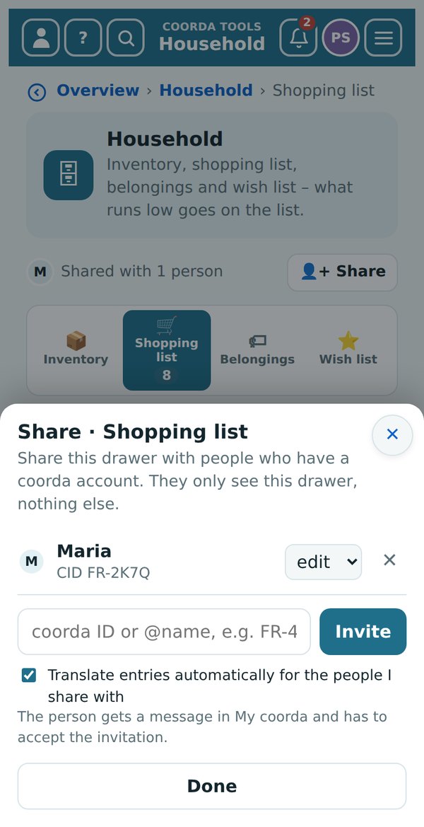 Sharing a drawer