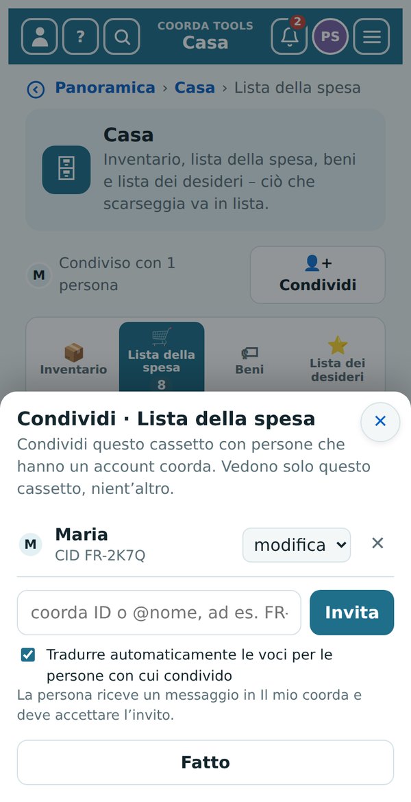 Condividere un cassetto