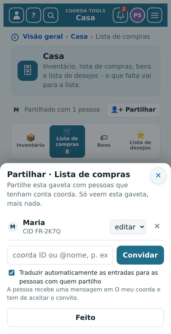 Partilhar uma gaveta